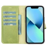 Apple iPhone 13 Uyumlu Deri Cüzdanlı Kılıf Antik yeşil - 4
