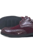 Rakerplus Titan Bordo Rugan Nubuk Bağcıklı Klasik Erkek Çocuk Ayakkabı thumbnail 4