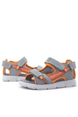 Hakiki Deri Gri Turuncu Çocuk Sandalet Ayakkabı thumbnail 7