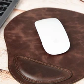 Bileklikli Deri Mouse Pad Antik Koyu Kahve - 2