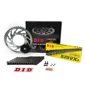 ZİNCİR DİŞLİ SETİ TRIUMPH THRUXTON RS 1200cc ZİNCİR: DID-525VX3 Çelik-100 ÖN-ARKA DİŞLİ: JT 16T-42T 2020-2021 thumbnail 1