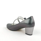 Platin Kurdeleli Taşlı Kız Çocuk Topuklu Abiye Ayakkabı thumbnail 3