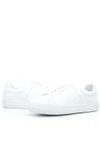 Beyaz Hakiki Deri Kadın Bağcıklı Sneaker Ayakkabı thumbnail 6