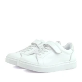 Rakerplus Hakiki Deri Beyaz Cırtlı Bağcıklı Kız Çocuk Sneakers thumbnail 3