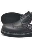 Rakerplus Hakiki Deri Bağcıklı Siyah Erkek Çocuk Klasik Okul Ayakkabı - 6