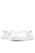 Hakiki Deri Kadın Beyaz Bağcıklı Yıldızlı Sneaker Ayakkabı thumbnail 6