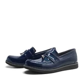 Rakerplus Lacivert Rugan Loafer Genç Okul Ayakkabısı - 4