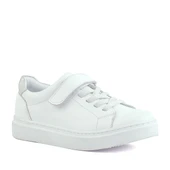 Rakerplus Hakiki Deri Beyaz Cırtlı Bağcıklı Kız Çocuk Sneakers thumbnail 1