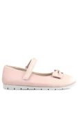 Rakerplus Pudra Pembe Fiyonklu Cırtlı Kız Çocuk Babet Ayakkabı thumbnail 2
