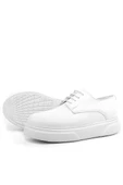 Rakerplus Derby Beyaz Cilt Yüksek Taban Çocuk Klasik Ayakkabı thumbnail 6