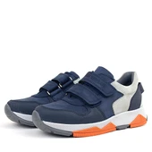 Rakerplus Hakiki Deri Lacivert Gri Çocuk Sneakers Spor Ayakkabı - 5