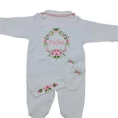 İsimli Hastane Çıkışı 3 Lü Set Rococo Laruel Desenli Pembe - 4