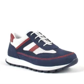 Rakerplus Hakiki Deri Lacivert Bağcıklı Erkek Çocuk Spor Okul Ayakkabı - 1