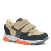 Rakerplus Hakiki Deri Kum Gri Siyah Çocuk Sneakers Spor Ayakkabı - 1