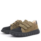 Rakerplus Hakiki Deri Kum Rengi Cırtlı Çocuk Günlük Spor Okul Ayakkabı thumbnail 6