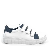 Rakerplus Hakiki Deri Beyaz Cırtlı Çocuk Günlük Spor Okul Ayakkabı - 2