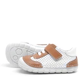 HAKİKİ DERİ BEYAZ TABA MEVSİMLİK ERKEK BEBEK AYAKKABI thumbnail 4