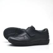 Rakerplus Hakiki Deri Siyah Cırtlı Erkek Çocuk Okul Ayakkabısı thumbnail 4