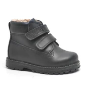 Rakerplus Neson Hakiki Deri Siyah Kürklü Cırtlı Unisex Bebek Bot - 1