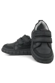 Rakerplus Hakiki Deri Siyah Cırtlı Günlük Spor Çocuk Okul Ayakkabı - 6