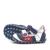 Nino Hakiki Deri Lacivert Cırtlı Yazlık İlk Adım Ayakkabı - 4