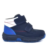 Rakerplus Hakiki Deri Lacivert Cırtlı Kürklü Çocuk Spor Bot thumbnail 3
