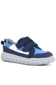 Rakerplus Hakiki Deri Lacivert Mavi Cırtlı Çocuk Günlük Spor Okul Ayakkabı thumbnail 1