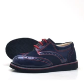 Rakerplus Hidra Lacivert Kırmızı Rugan Klasik Erkek Bebek Ayakkabı thumbnail 4