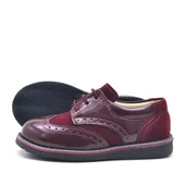 Rakerplus Hidra Bordo Rugan Bağcıklı Klasik Erkek Bebek Ayakkabı - 4