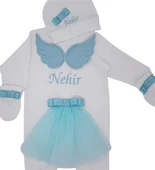 İsimli Hastane Çıkışı 3 Lü set Melek Kanatlı Mint Yeşili - 2