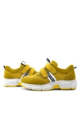 Hakiki Deri Sarı Cırt Cırtlı Çocuk Günlük Spor Ayakkabı - 8