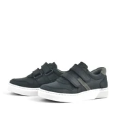 Rakerplus Hakiki Deri Siyah Cırtlı Erkek Çocuk Sneaker - 4