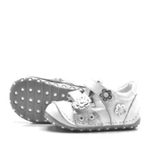 Nino Hakiki Deri Beyaz Gümüş Cırtlı Yazlık İlk Adım Ayakkabı thumbnail 4