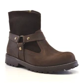 Rakerplus Garuda Hakiki Deri Kahve Fermuarlı Çocuk Bot thumbnail 1