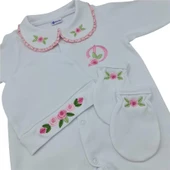 İsimli Hastane Çıkışı 3 Lü Set Rococo Laruel Desenli Pembe - 2