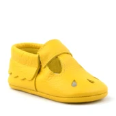 Bubbles Hakiki Deri Sarı Lastikli Bebek Patik - 2