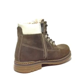 Rakerplus Hakiki Deri Kum Rengi Fermuarlı Kışlık Çocuk Bot thumbnail 3