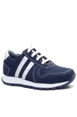 Rakerplus Hakiki Deri Lacivert Fermuarlı Erkek Çocuk Spor Okul Ayakkabı - 1