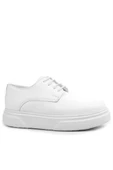 Rakerplus Derby Beyaz Cilt Yüksek Taban Çocuk Klasik Ayakkabı thumbnail 2
