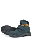 Rakerplus Hakiki Deri Koyu Yeşil Taba Cırt Cırtlı Kışlık Çocuk Bot thumbnail 6