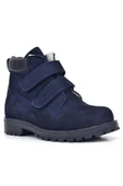 Rakerplus Neson Hakiki Deri Lacivert Nubuk Kürklü Cırtlı Çocuk Bot - 1