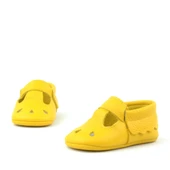 Bubbles Hakiki Deri Sarı Lastikli Bebek Patik - 5