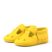 Bubbles Hakiki Deri Sarı Lastikli Bebek Patik - 4