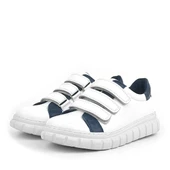 Rakerplus Hakiki Deri Beyaz Cırtlı Çocuk Günlük Spor Okul Ayakkabı - 3