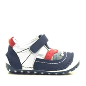 Hakiki Deri Lacivert Cırtlı Erkek Bebek İlk Adım Ayakkabı - 2