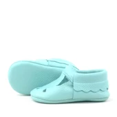 Bubbles Hakiki Deri Yeşil Lastikli Bebek Patik - 6