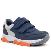 Rakerplus Hakiki Deri Lacivert Gri Çocuk Sneakers Spor Ayakkabı - 1