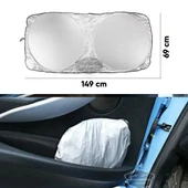 Oto Katlanabilir Premium Ön Güneşlik Ön Arka Cam Gölgelik Metalize Yeni Nesil Güneş Koruyucu Oto Araba Suv Tır 69 cm x 149 cm - 3