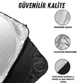 Oto Katlanabilir Premium Ön Güneşlik Ön Arka Cam Gölgelik Metalize Yeni Nesil Güneş Koruyucu Oto Araba Suv Tır 69 cm x 149 cm - 2