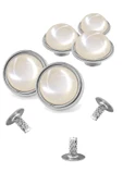20 Adet Yarım Yuvarlak 15mm İnci Çakma Rivet - 1